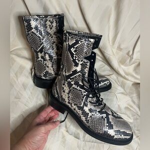 All Saints Monochrome Snakeskin Boots